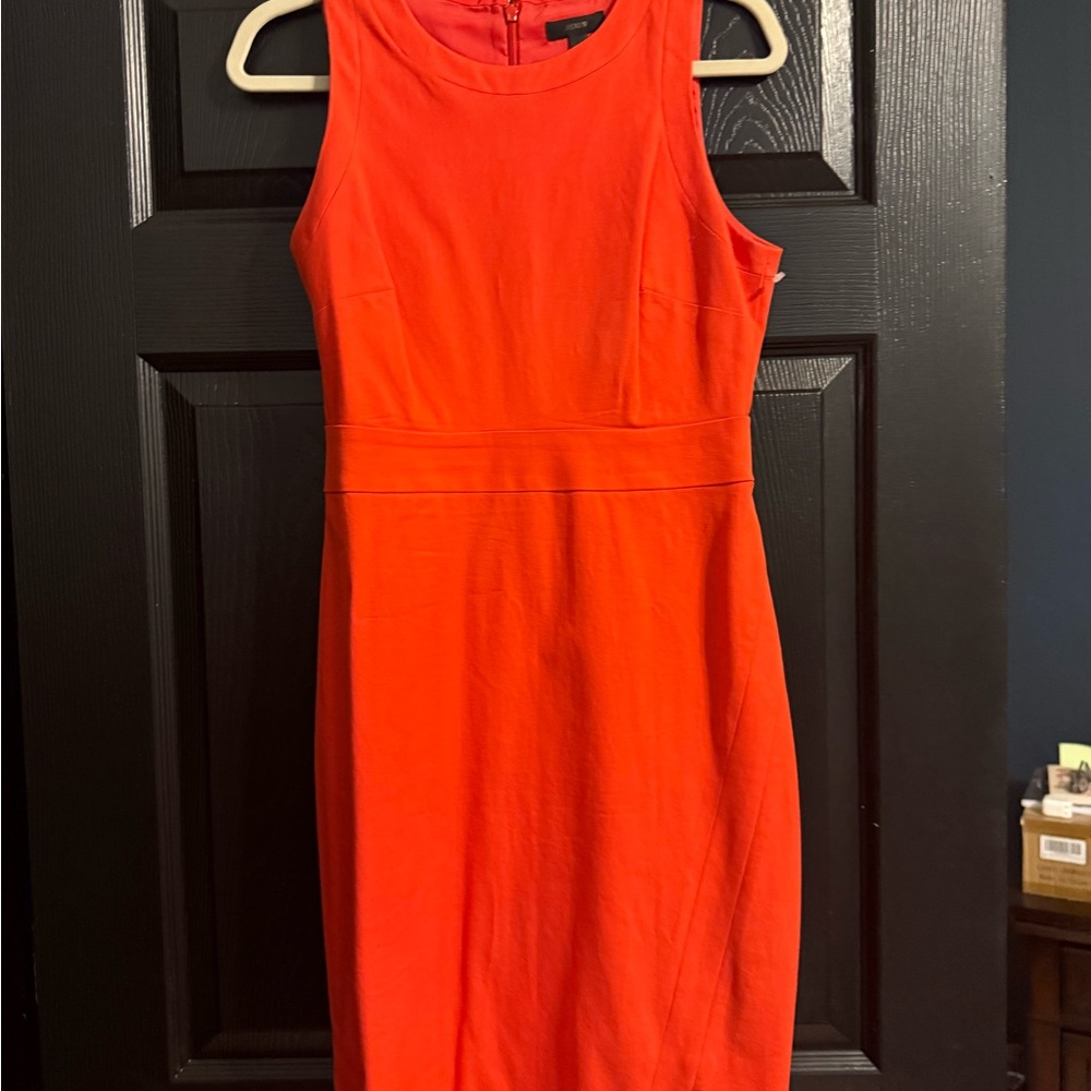 J. Crew Vibrant Orange Midi Dress